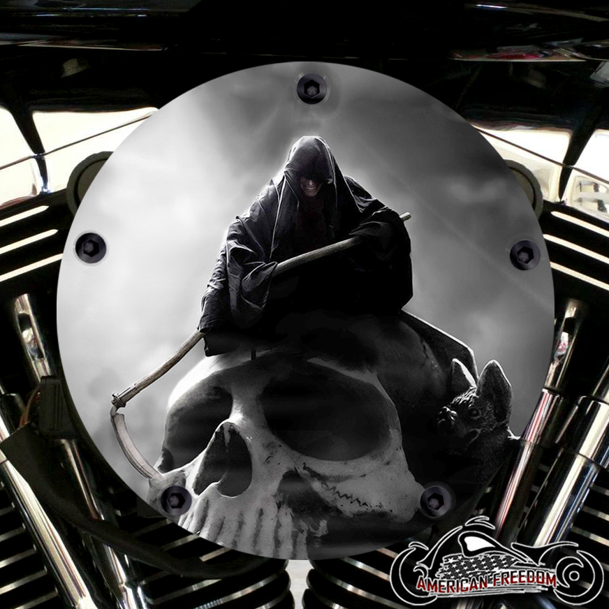 Harley Davidson High Flow Air Cleaner Cover - Reaper On Skull